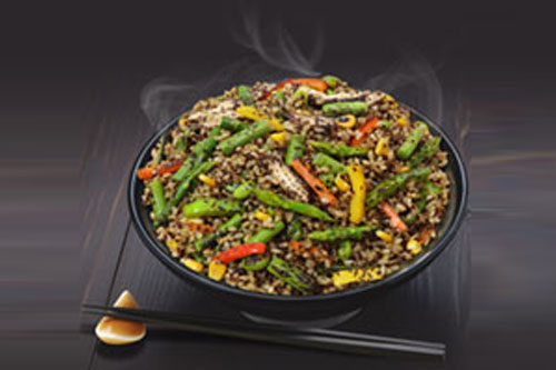 Frozen Fried Brown Rice With Grilled Vegetables