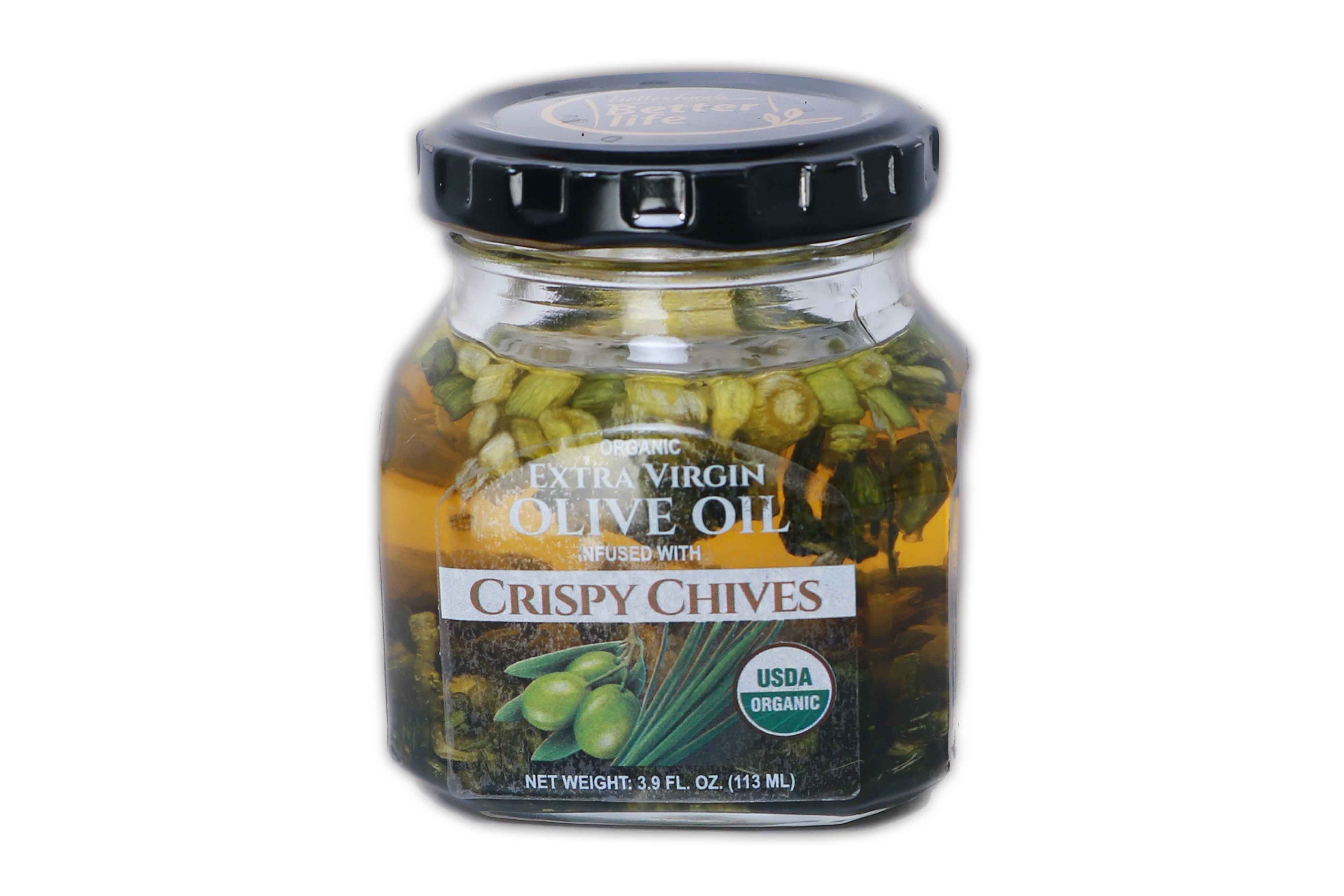 Organic Extra Virgin Olive Oil Infused with Crispy Chives